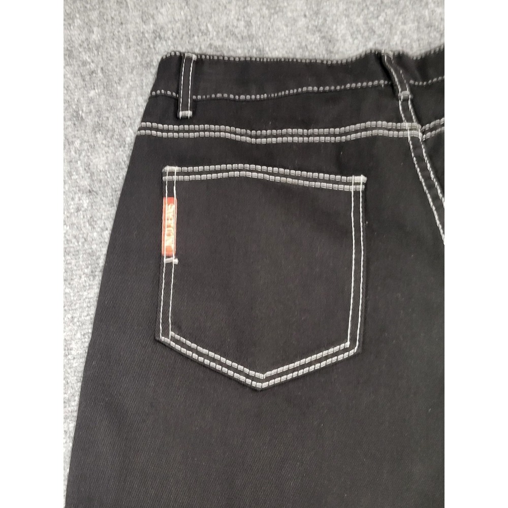 Vintage Y2k Tribal JNCO Jeans Mens Medium Embroidered Tribal Design Black/Silver - Picture 12 of 16